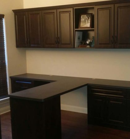 Chocolate Traditional Office with Peninsula