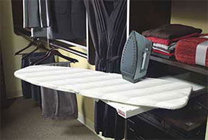 Custom closet ironing boards make getting ready a breeze.