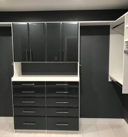 White and High Gloss Walk-In Closet