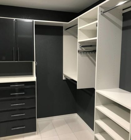White and High Gloss Walk-In Closet