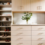 a zoomed out view of the birch wood closet/ storage drawer