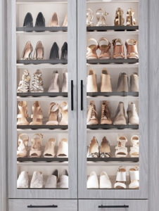 Custom closet with shoe shelves