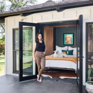 Murphy bed centerpiece of Austin area home office that doubles as a guest room.