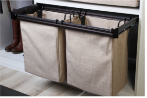 double basket pull out hamper in closet system