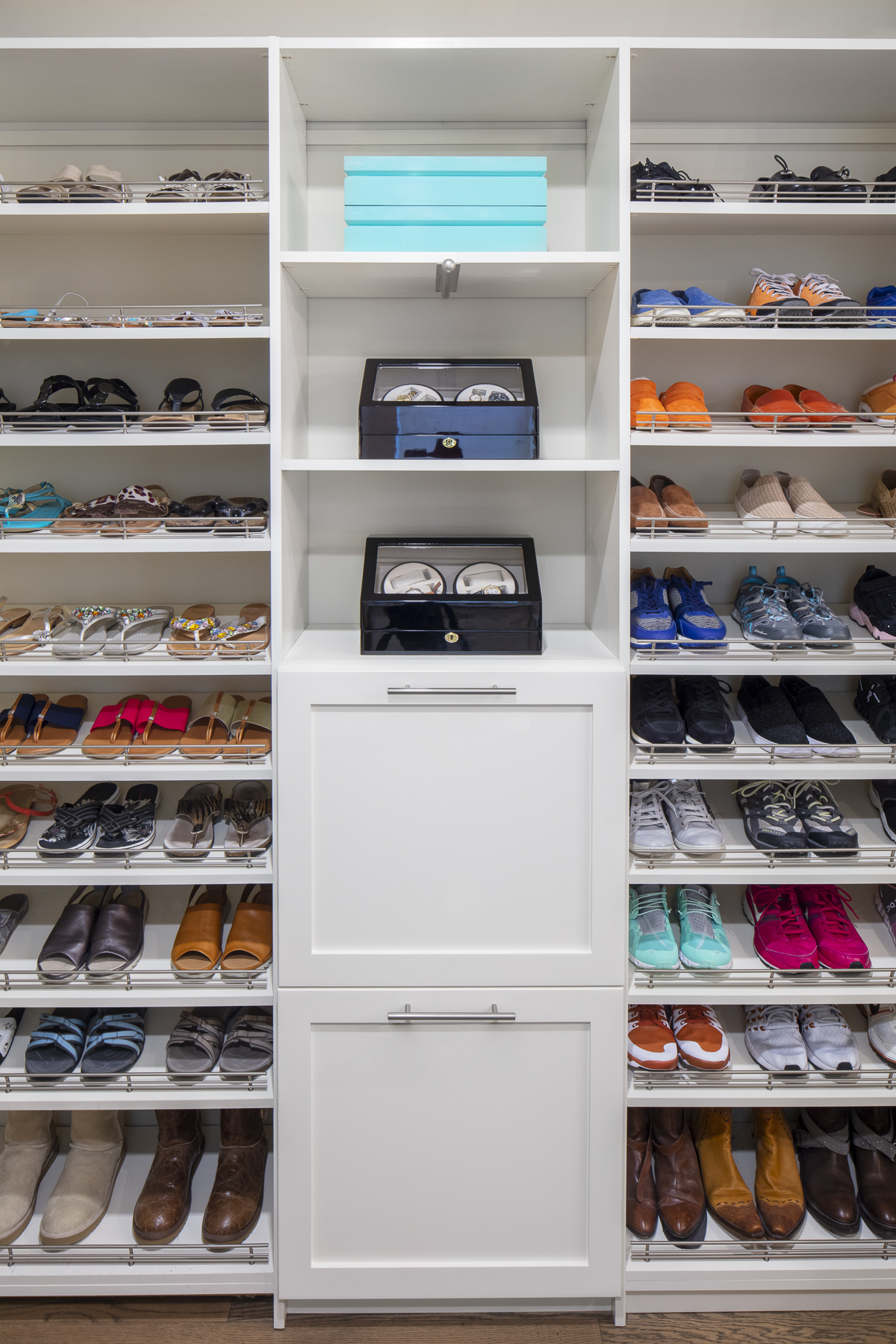 More Space Place can show you the advantages of a custom designed closet or storage solution. Our custom closet home systems are fully adjustable and include accessories and lighting to enhance the look and function of your space. Contact a More Space Place designer to transform your closet today.