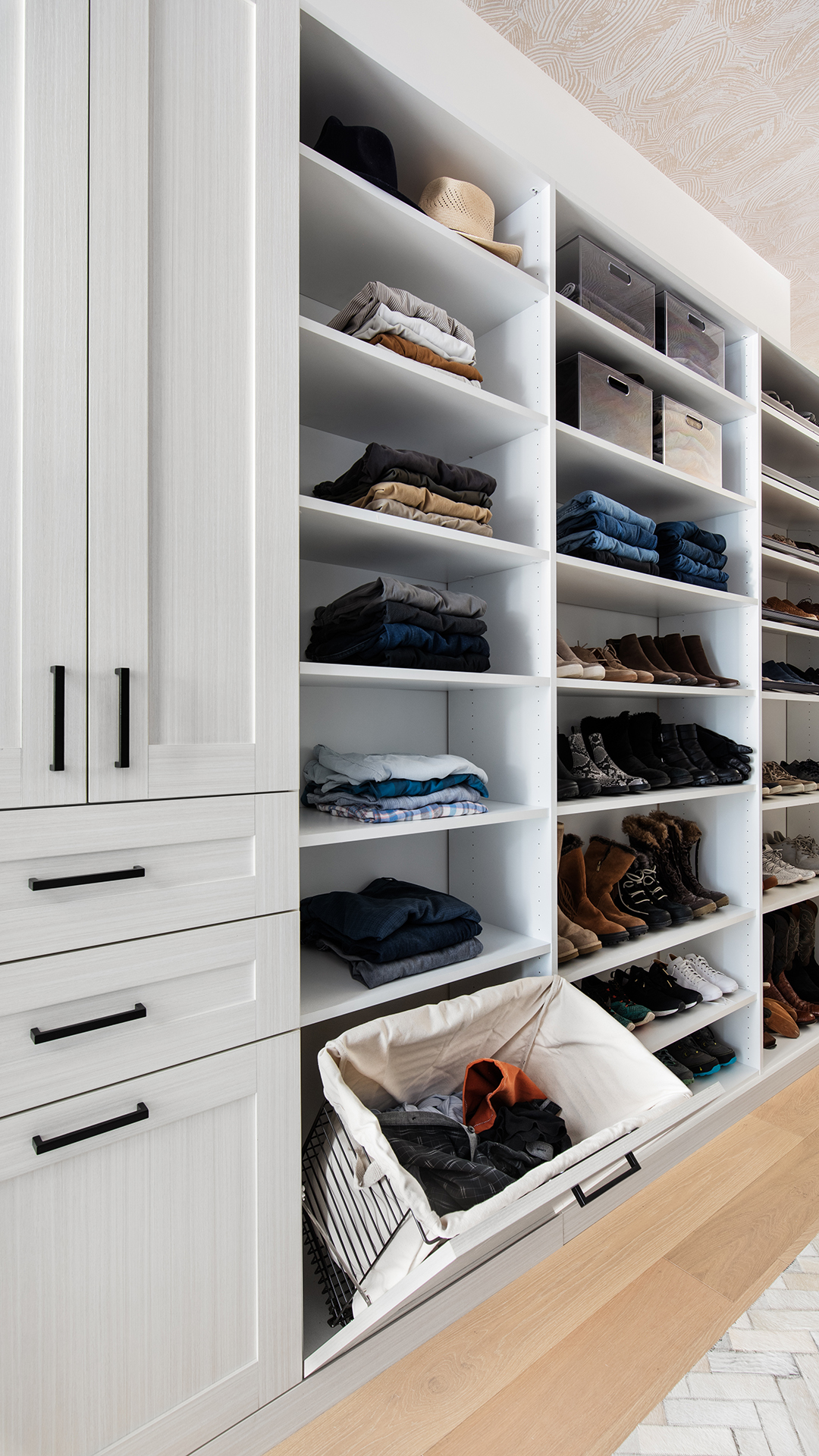 Our custom closet designs are flexible, functional, and stylish, creating a unique space in your home. Choose from accessories and features that heighten the look and functionality, individualized just for you. Include lighting, mirrors, dresser drawers and hampers to fully outfit your space. Discover versatile solutions for your home today!
