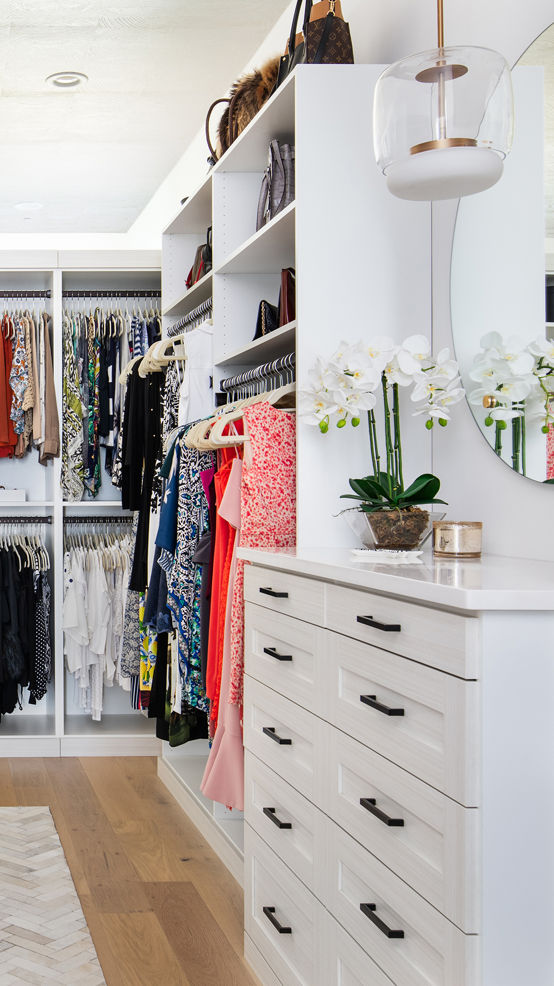 Our custom closet designs are flexible, functional, and stylish, creating a unique space in your home. Choose from accessories and features that heighten the look and functionality, individualized just for you. Include lighting, mirrors, dresser drawers and hampers to fully outfit your space. Discover versatile solutions for your home today!