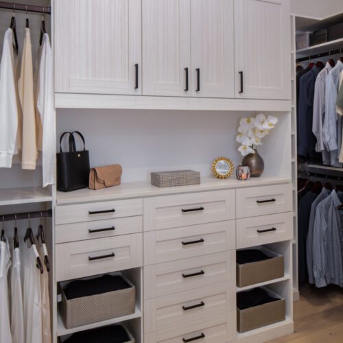 Closet design with drawers