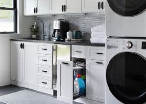 Custom laundry room with storage & sink